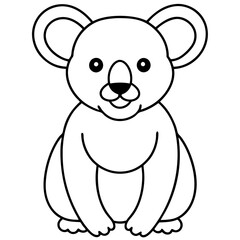 Sleek Koala Vector Line Art