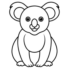 Sleek Koala Vector Line Art