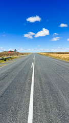 The N1 highway in the heart of the Karoo. The N1 allows travel by road between Johannesburg and Cape Town, South Africa.