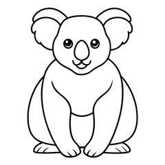 Sleek Koala Vector Line Art