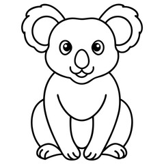 Sleek Koala Vector Line Art