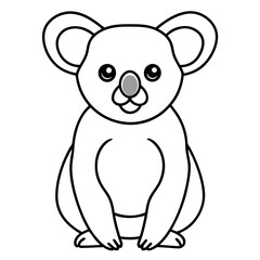 Sleek Koala Vector Line Art