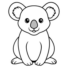 Sleek Koala Vector Line Art