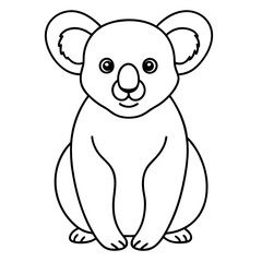 Sleek Koala Vector Line Art