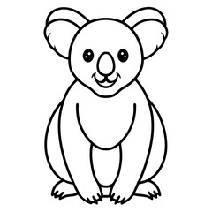 Sleek Koala Vector Line Art