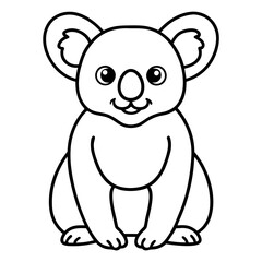Sleek Koala Vector Line Art