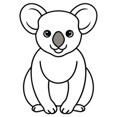 Sleek Koala Vector Line Art