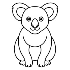 Sleek Koala Vector Line Art