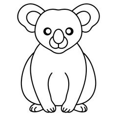 Sleek Koala Vector Line Art