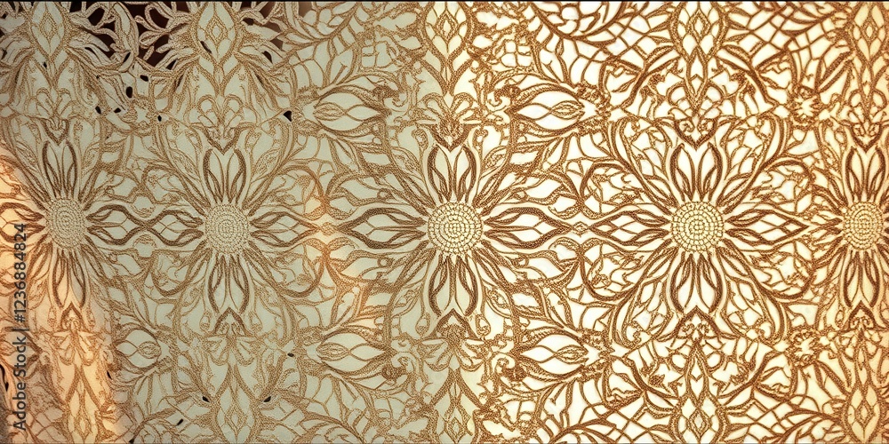 Poster a patterned piece of fabric with flowers on it. the flowers are in different sizes and are scattered