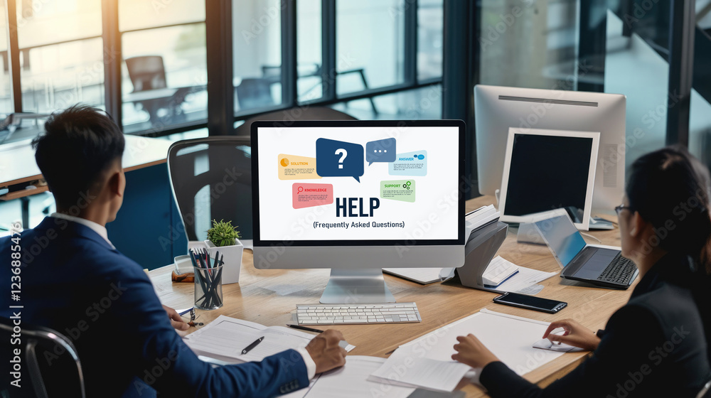 Poster help screen on the website provide answer to faq frequently asked question brisk with knowledge info