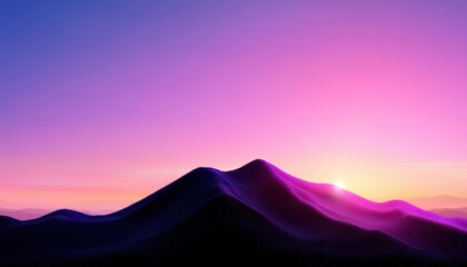 Fototapeta premium A stunning view of mountains at sunrise with vibrant colors in the sky, evoking peace and tranquility.