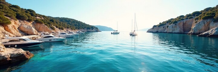 Obraz premium Bateaux flottant sur la mer Lureille ? Calvi dans la Haute Corse Balagne, sailing, boat dock