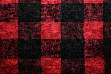 Bold black and red plaid pattern creating a classic and cozy feel suitable for various applications