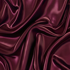 Obraz premium Luxury deep burgundy satin fabric with smooth folds and sheen