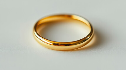 Classic Double Band Gold Wedding Ring Close Up Macro Shot on Light Background