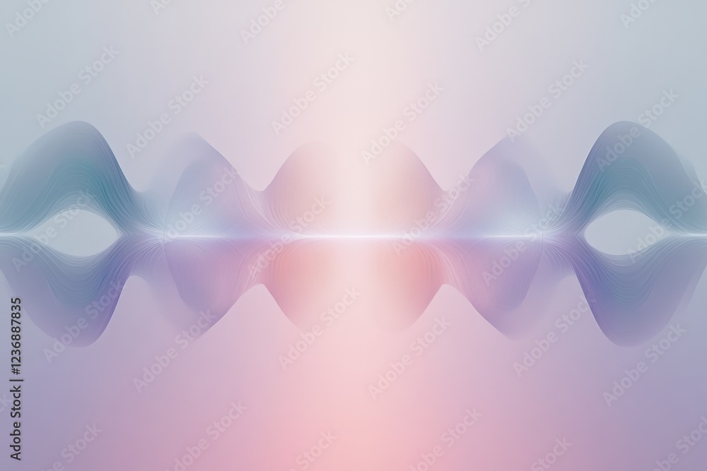 Poster colorful abstract waves create a mesmerizing visual effect in soft pastel hues