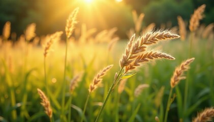 Soft light highlights the intricate details of Pampas Grass stems, stem, leaves