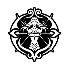 A solid style icon of bow tattoo