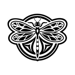 Dragonfly symbol icon in filled style