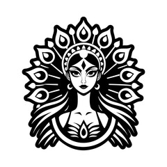 Solid style icon of a goddess portrait