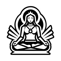 Glyph feminine tattoo of meditation symbol