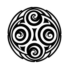 Maori koru symbol icon in glyph style