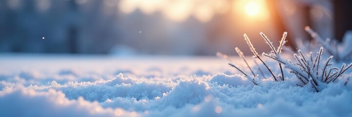 Frosty winter morning with delicate ice sickles suspended, frosty, clear, light