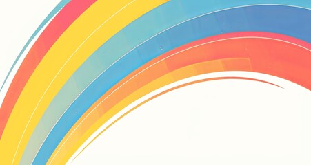 Obraz premium Colorful Rainbow Design on White Background