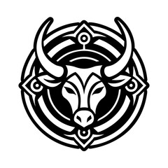 Taurus symbol tattoo, glyph icon