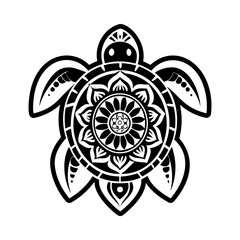 Fototapeta premium Glyph icon depicting a feminine turtle tattoo