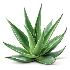 Aloe Vera Plant Isolated On White Background,A close up of a green plant