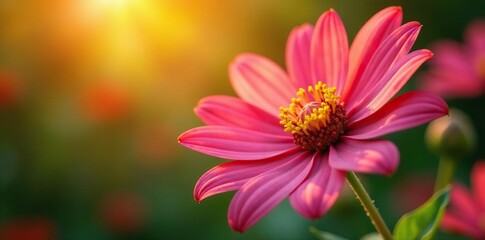 Obraz premium Cleome spider flower petals unfolding in warm sunlight, sunflower, cleome