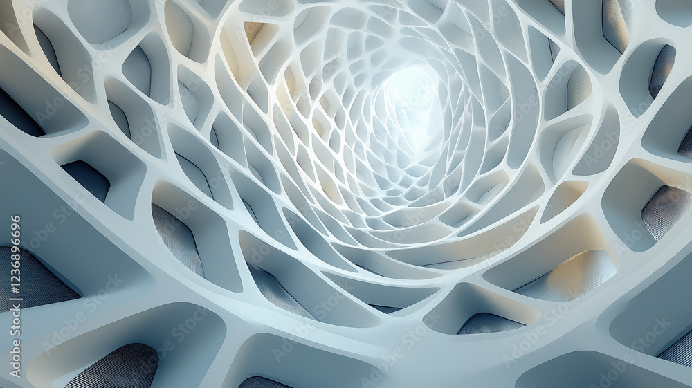 Poster futuristic abstract architecture with organic lattice design
