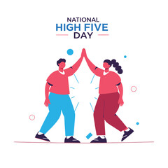Fototapeta premium vector national high five day good for national high five day celebration. flat design. flyer design.flat illustration.