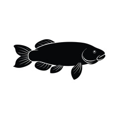 Arowana Silhouette Vector Art and Black Arowana Fish Design Illustration