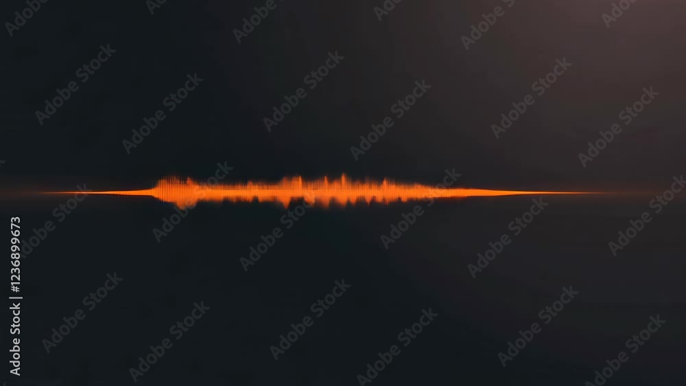 Poster abstract monochrome waveform design featuring vibrant orange lines on black background illustrating 