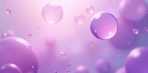 Pastel purple bubbles suspended in mid-air against an ethereal backdrop, delicate shapes, abstract background, ethereal