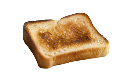 Toasted Bread Slice Golden Brown Crust, Perfect Breakfast Food for Snacks and Meals, isolated on transparent background.