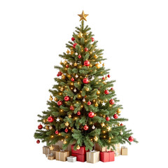 Beautifully Decorated Christmas Tree with Festive Ornaments