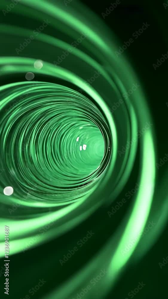 Aufkleber bright green swirling tunnel creating a mesmerizing visual effect at an abstract art installation