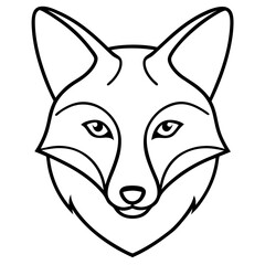 Obraz premium Sleek One-Line Fox Head Vector Illustration