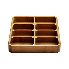 Expandable Cutlery Trays with Bamboo Construction Isolated on Transparent Background