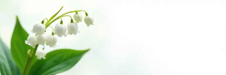 Sprigs of lily of the valley against a white backdrop, lily, bunch
