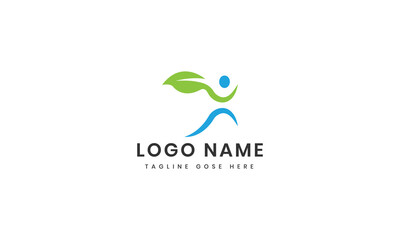 human leaf logo template