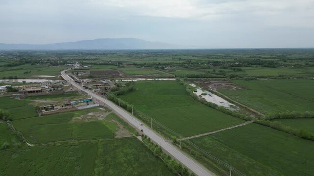 Green fields of Balkh province in Afghanistan