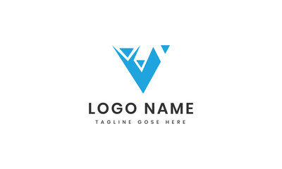 Wave letter v logo