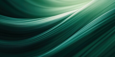 Flowing abstract waves in shades of green and black, creating a dynamic and textured effect