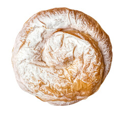 an ensaimada at  white background