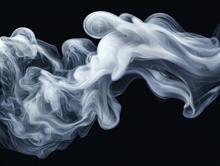 Fototapeta premium Dynamic swirling ink patterns abstract chinese brush art modern aesthetic black background ethereal flow